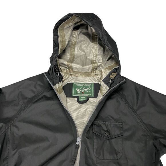 Woolrich Jacket Windbreaker Full Zip Rain Coat Hooded Women’s Small Black - Picture 11 of 16